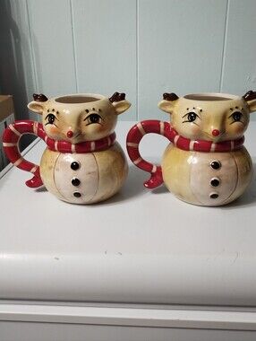 New Johanna Parker Reindeer Ceramic Mugs